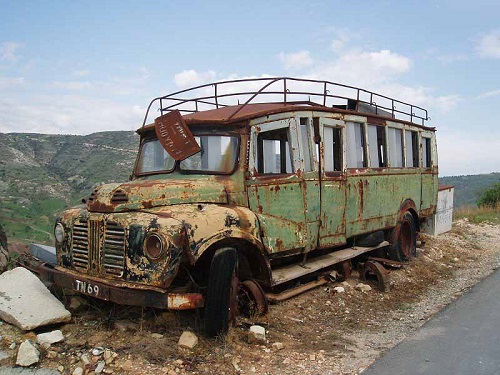 Episkopi Paphou, old bus.